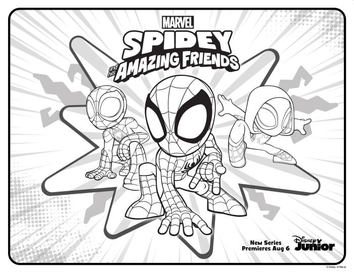 Spidey and friends coloring book