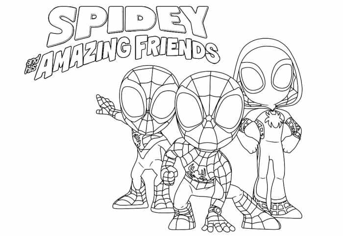 Spidey and friends coloring book