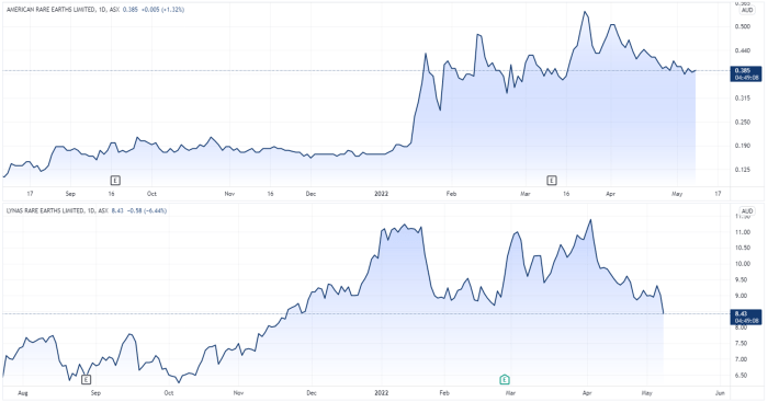 American rare earths stock price target