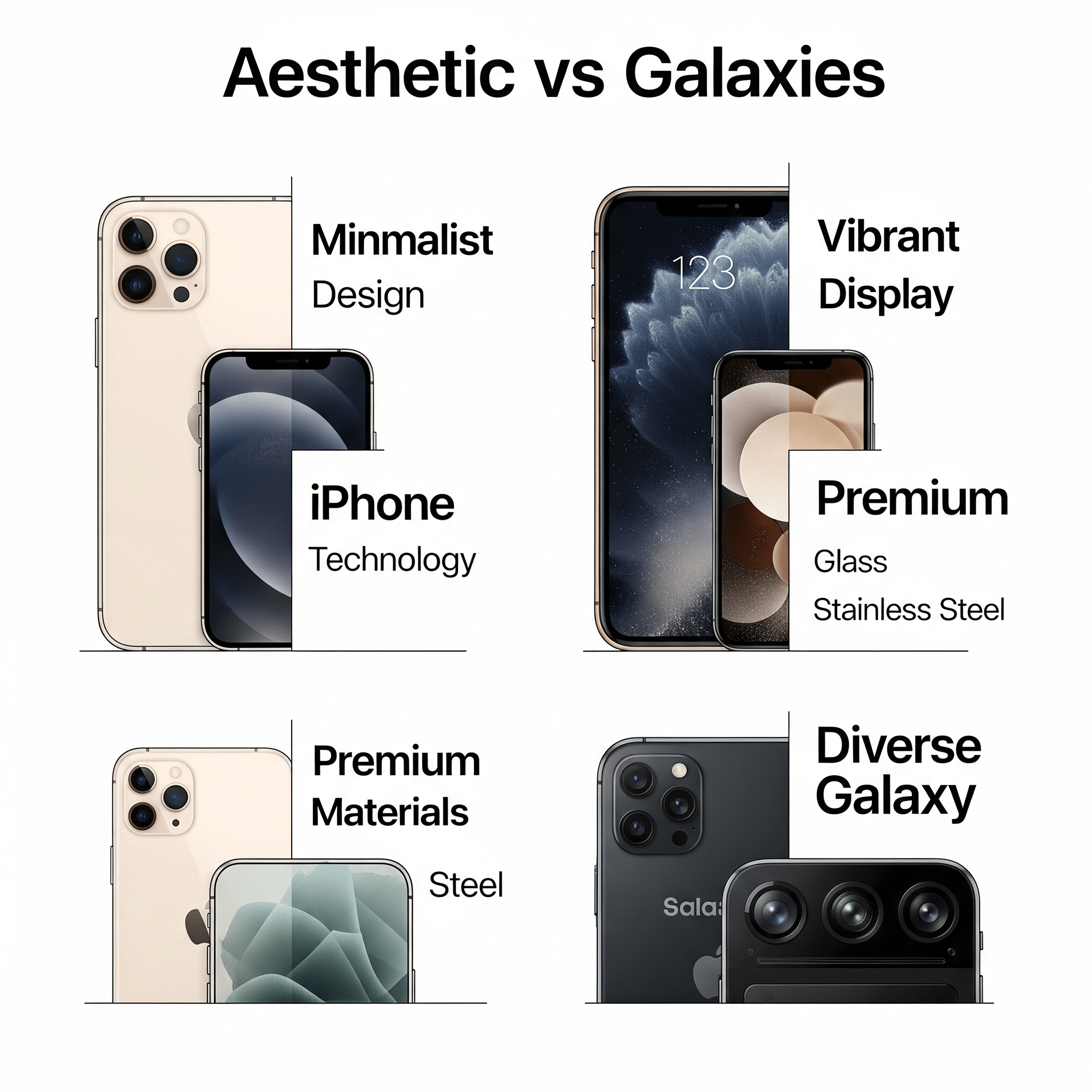 4 Aesthetic Features That Make iPhones and Galaxies Unique